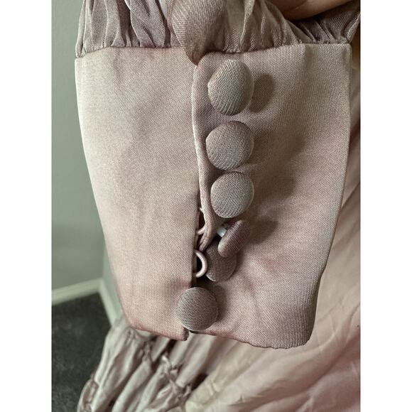 Mac Duggal Mauve Long Sleeves V-Neck Tiered Evening Gown Size 16 - Picture 6 of 8